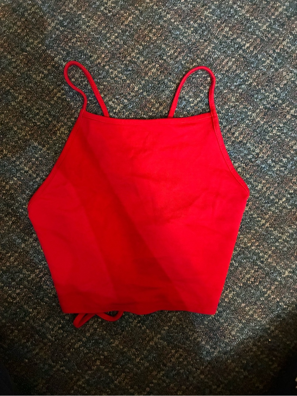 Garage Red Spaghetti Strap Crop Top